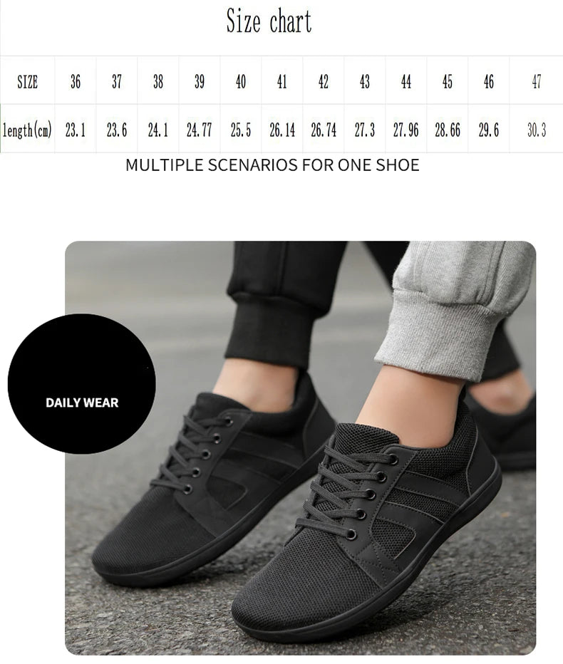 Wide-toed Shoes Men's Fashion Simple Casual Sports Shoes Barefoot Shoes Women's Jogging Shoes Walking Shoes
