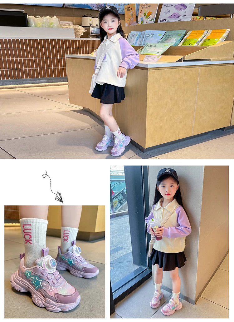 Kids Shoes For  Girls Fashion Children Casual Shoes Non-slip Sneakers