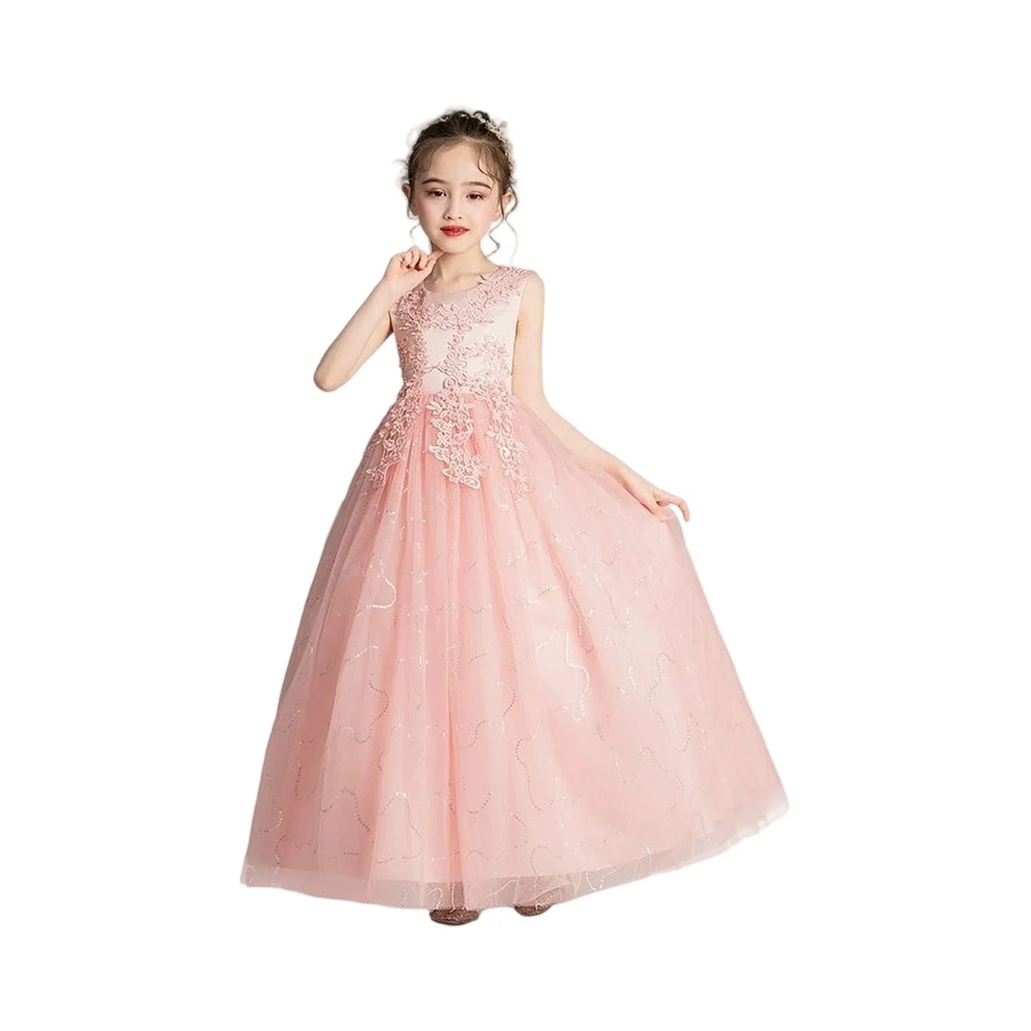 Kids Dresses For Girls Lace Dress Gown Princess Clothes Children Formal Evening Party Flower Girls Wedding Vestidois