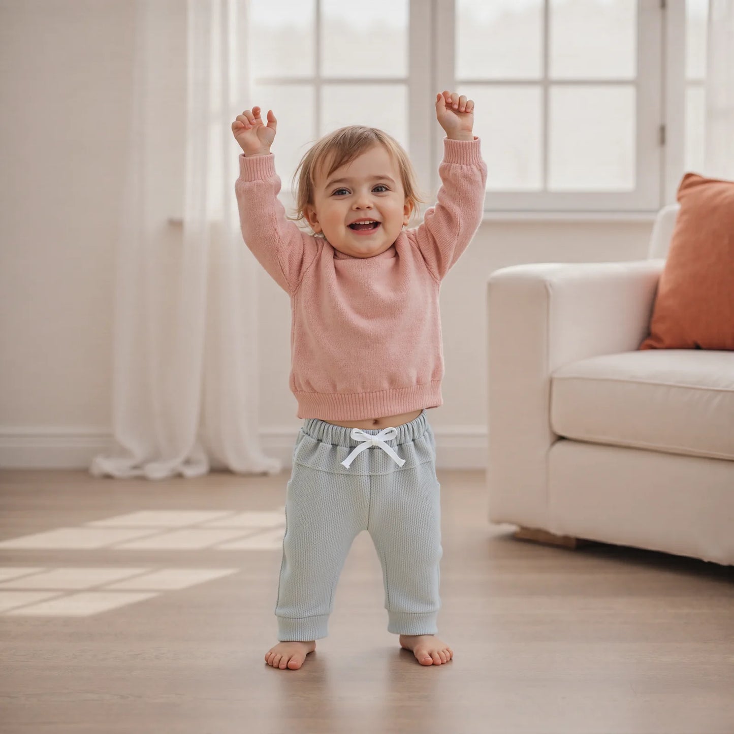 3 Pack Waffle Texture Casual Pants Soft Solid Color Elastic Waistband Toddler Boys Trousers