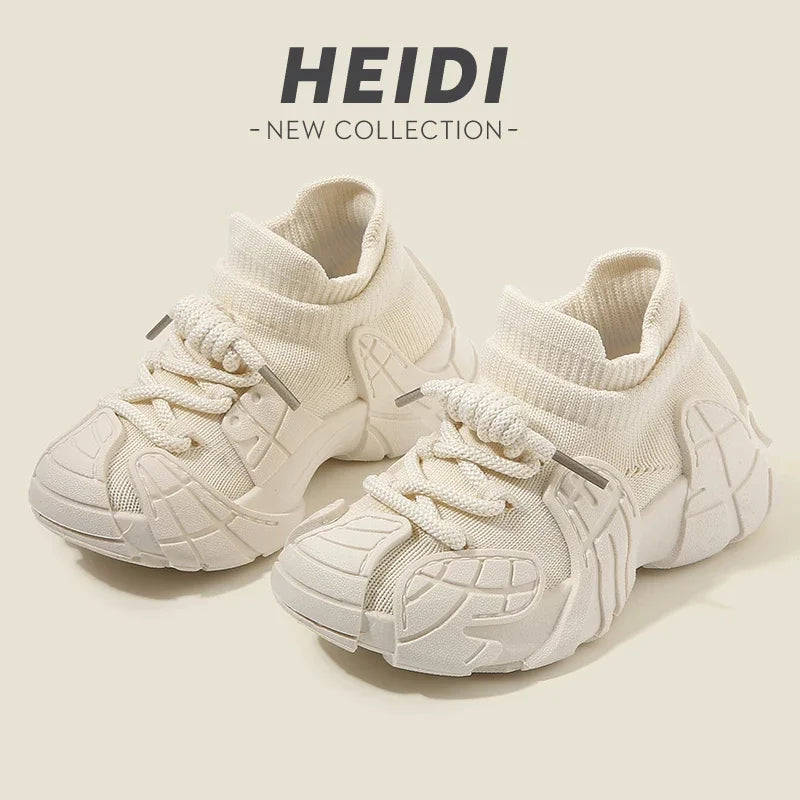 Kid Shoes Sneakers Fashion Knit Luxury Designer High Top Children Shoes Comfortable Casual Running Sports Tennis Shoes Boy Girls