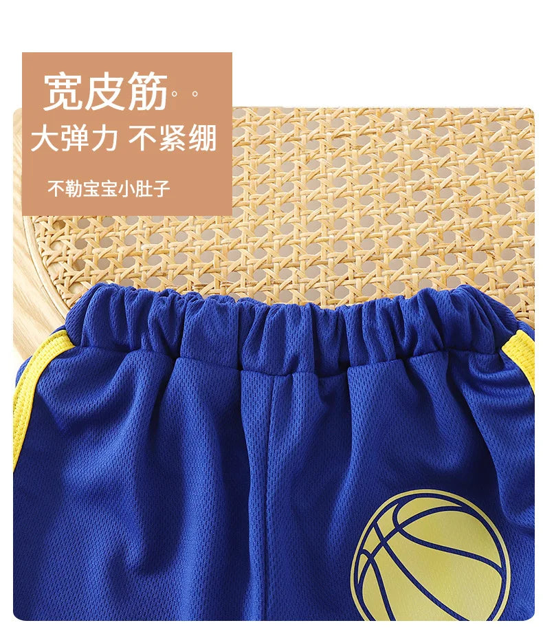 Kids Sports Set for Boys and Girls Baby Basketball Jersey Summer Mesh Tank Top Shorts Quick Dry Set Summer Sportswear
