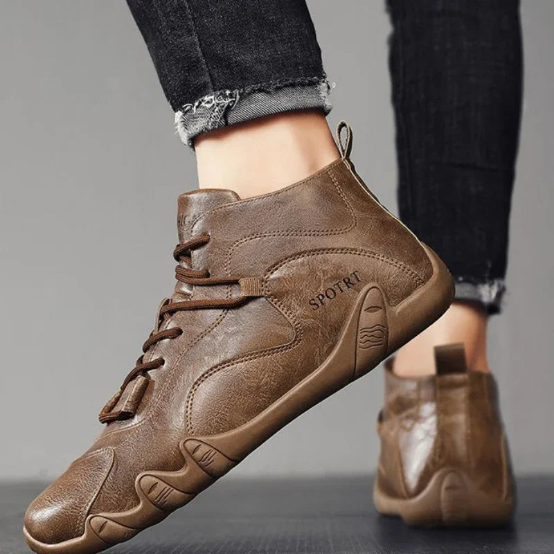 Moccasin Soft Leather Shoes For Men Flat Man Casual Shoe Fashion 2025 Cheap Clearance Korean Style Classic Original Slip-on Pu