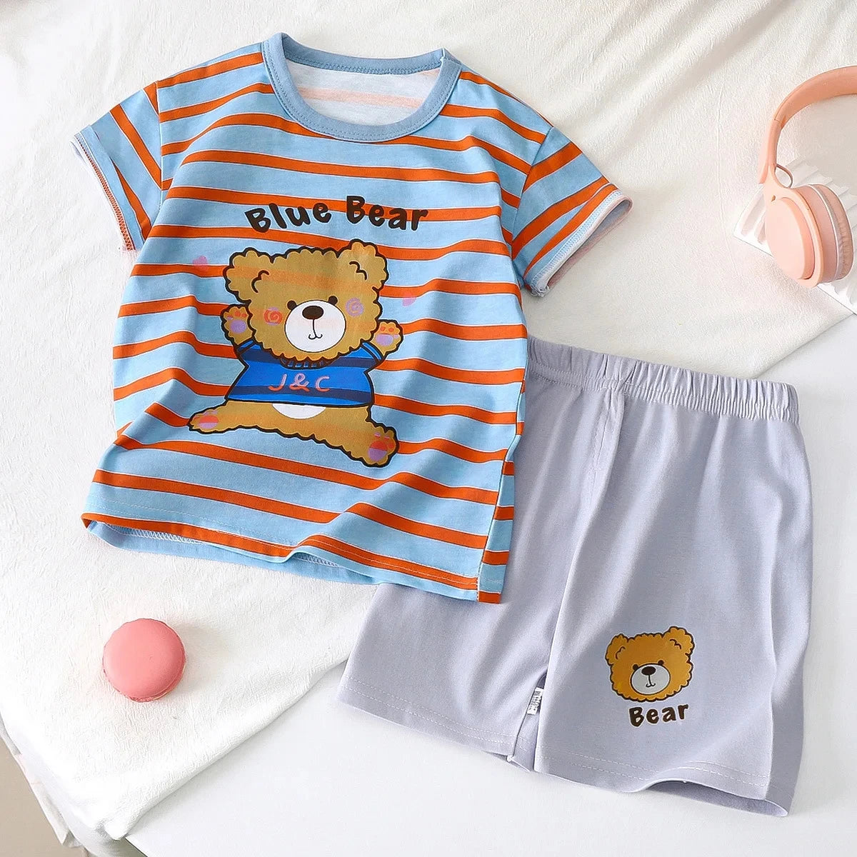 Children's Short Sleeve Set Summer Boys' Clothing Girls' T-shirt Baby Summer Clothing 2025 Children's Clothing