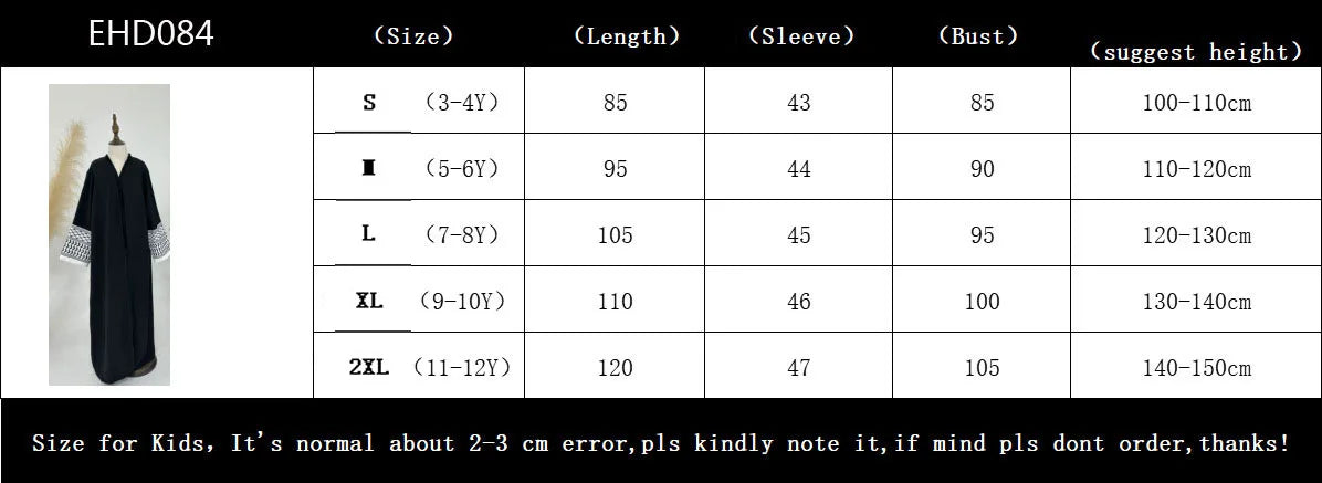 Mother and Daughter Abayas Dubai Muslim Women Kids Girls Maxi Dress Eid Djellaba Jalabiya Turkey Kimono Cardigan Islamic Robe