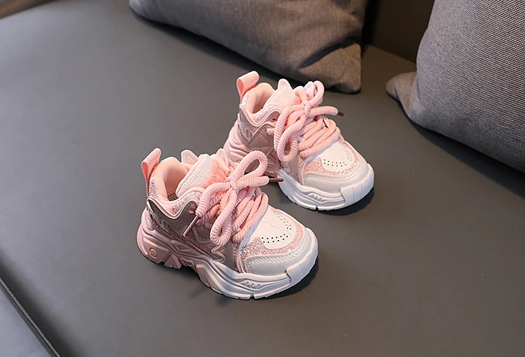 Children's Shoes 2024 New Toddler Girls Sport Shoes Soft Sole Breathable Outdoor Tennis Fashion Kids Sneakers EU21-30