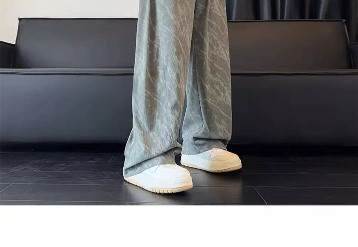 Corduroy Men's Pants Trendy Casual Spor Straight Leg Fce Lined Wide Leg Autumn Winter High Street Cool American Sle