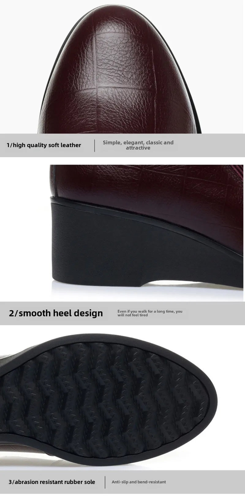 2025 New Women's Shoes Fashion Platform Wedge Shoes Soft Leather Shoes for Women Slip-On Loafers Office Work Shoe Zapatos Mujer