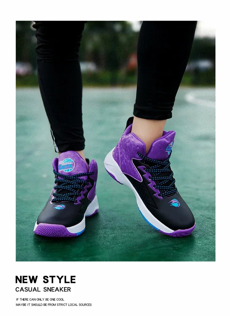 Boys Basketball Shoes High Quality Soft Top Thick Sole Non-slip Kids Sneakers Children Trainer Shoes Outdoor Boy Sport Basket