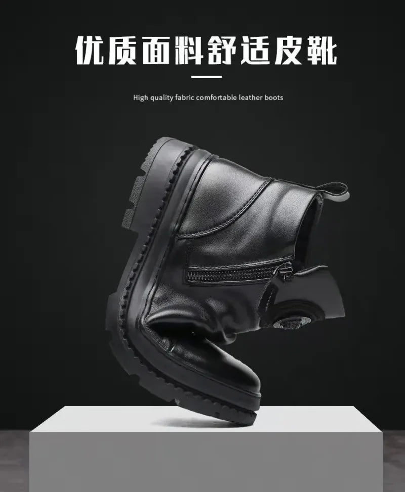 2025 New British Style Men's Short Boots Chelsea Boots for Men Business Men Dress Shoes Casual High-top Boot Men Platform Boots