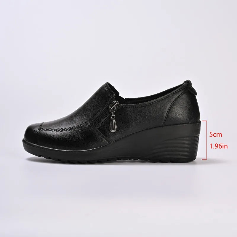 New Women's Shoes Fashion Womens High Heels Shallow Wedges Moms Shoes Summer Breathable Casual Shoes Zapatos