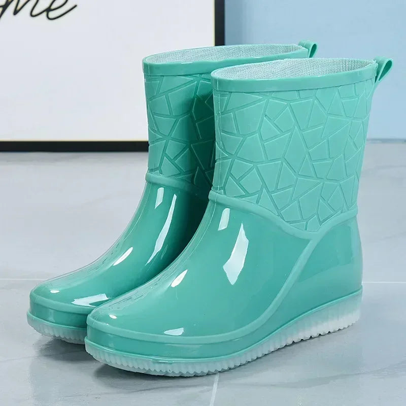 Botas Mujer 2023 Fashionable Women's Boots Outdoor Women's Rain Shoes New Anti-Slip Wear-Resistant Women's Waterproof Shoes