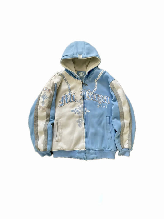 Y2K Harajuku Gothic Retro Oversize Hoodie Men Women Fashion Embroidery Jacket Hip Hop Sweatshirt Coat Selling Personality Coat