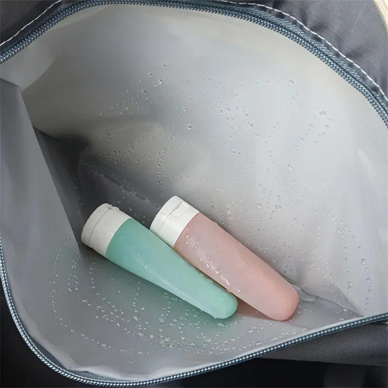 2pcs Set Large Capacity Travel Duffel Bag with Shoe Compartment and Cosmetic Pouch, Casual Nylon Gym Bag, Weekend Overnight Bag