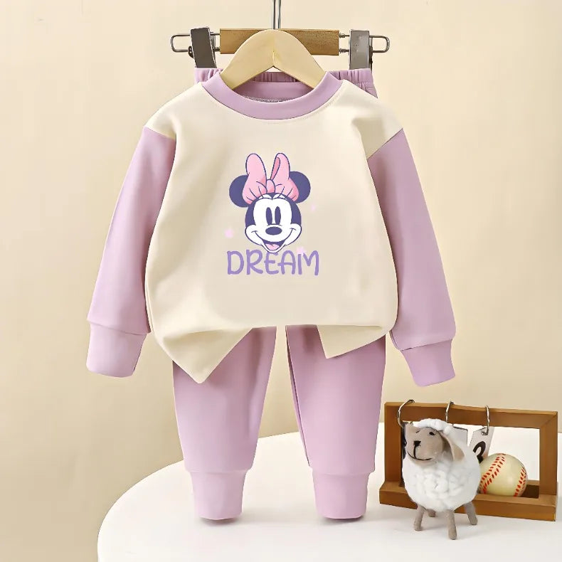 2025 Autumn New Long Sleeve Pajamas Sets for Girls Casual Home Clothes Suit Children Dralon Farbic Kids Bottom Clothes Sleepwear