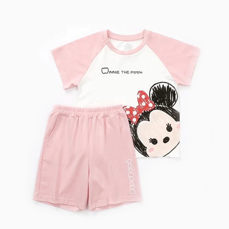 Brand Designer Cartoon Clothing Mickey Mouse Baby Boy Summer Clothes T-shirt+shorts Baby Girl Casual Clothing Sets