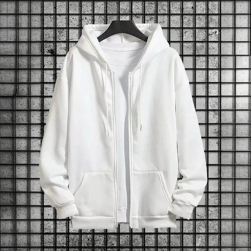 2025 New Arrival Men's Zipper Hoodie Sweatpants 2 Piece Set High Quality Hooded Long Sleeve Sweatshirt Autumn Winter Tracksuit