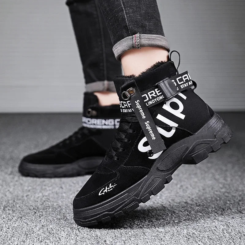 Men's boots Men Boots Luxury Casual sneaker Men Motorcycle botas High Ankle Walking Shoes Leather Safety shoes botas para hombre