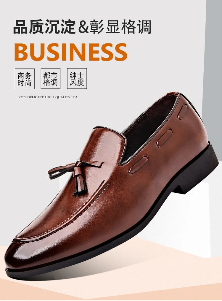 Mens Dress Shoe Fashion Male Loafers Business Wedding Shoe Men Black Elegant Classic Man Formal Leather Social Men's Lofer