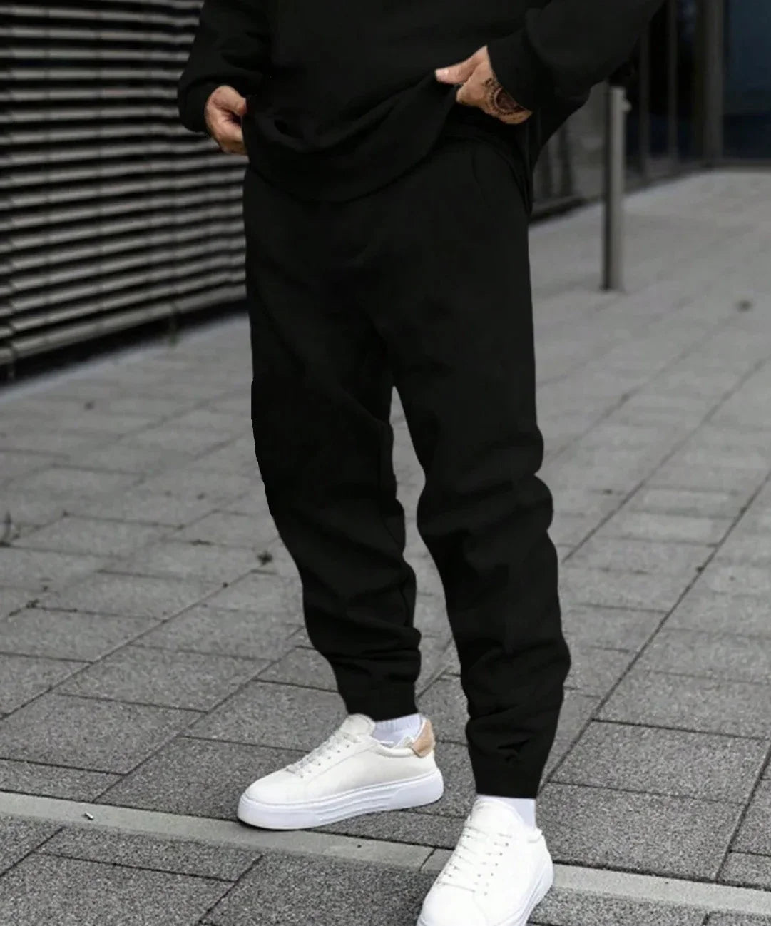 New in Mens Tracksuit Single Piece O Neck Sweatshirt Pants Casual Office Hoodies Jogging Streetwear Autumn Winter Man Clothing