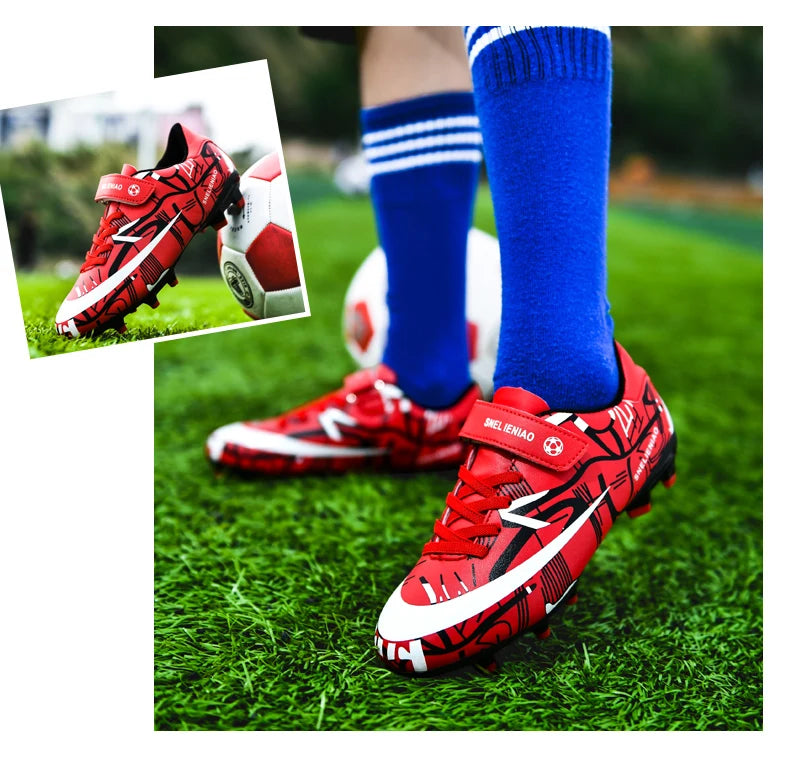 Soccer Shoes Kids Football Shoes TF/FG Cleats Grass Training Sport Footwear Trend Sneaker For Boys Chaussures De Football