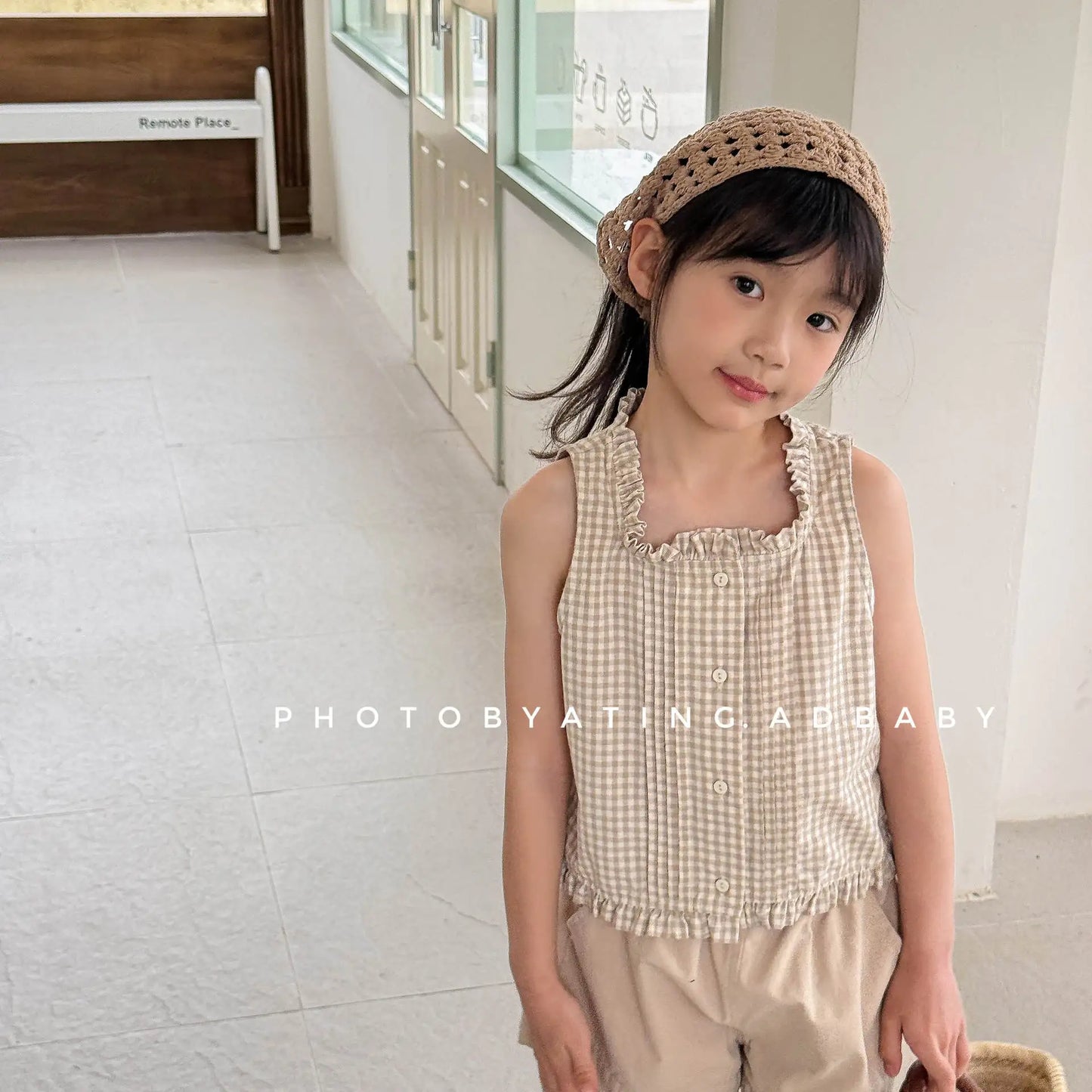 2025 Summer New Girls Sleeveless Lace Shirts Children Cotton Vest Baby Girls Blouse Solid Loose Princess Tops Kids Clothes