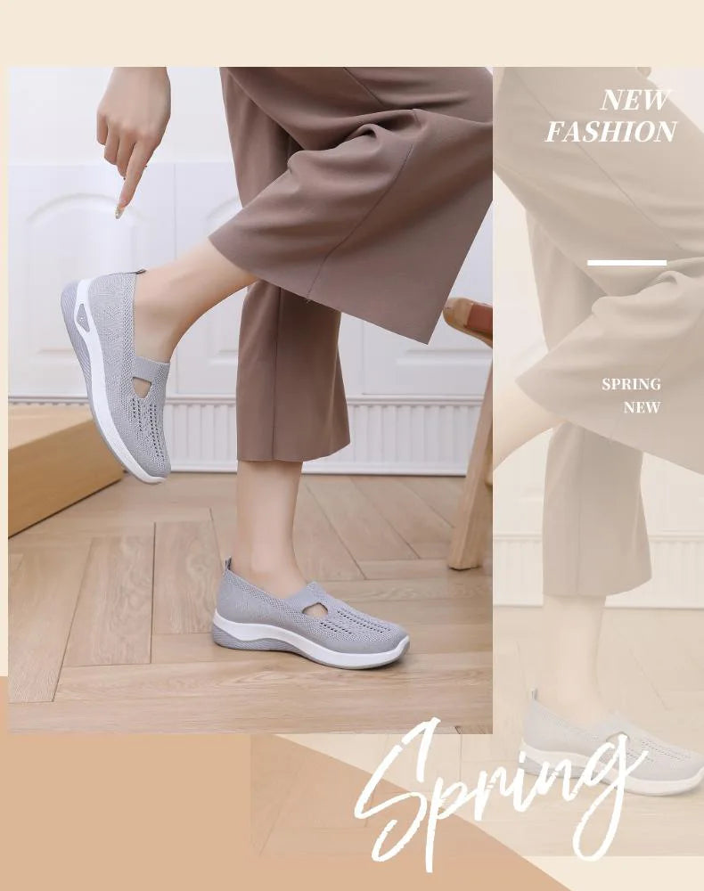2025Women's Sneakers Breathable Slip on Walking Shoes Mesh Low Top Womens Vulcanized Shoes Soft Sole Lightweight Women Shoes