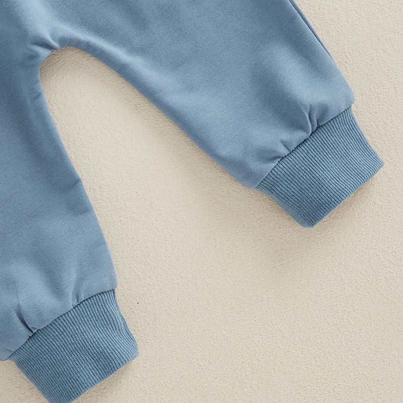 Infant Baby Boy Sweatshirt Pants Set 2pcs Clothing Suit Casual Toddler Long Sleeve Contrast Color Ribbed Cotton Outerwear