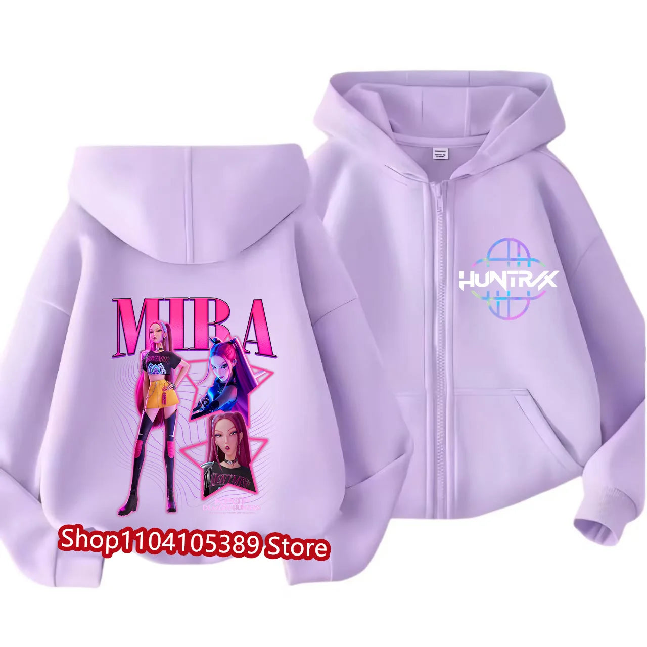 Kpop Demon Hunters Zipper Hoody Children Huntrix Rumi Zoey Cartoon Fashion Zip Sweatshirt Boy Girl Casual Tops Kids Clothes Gift