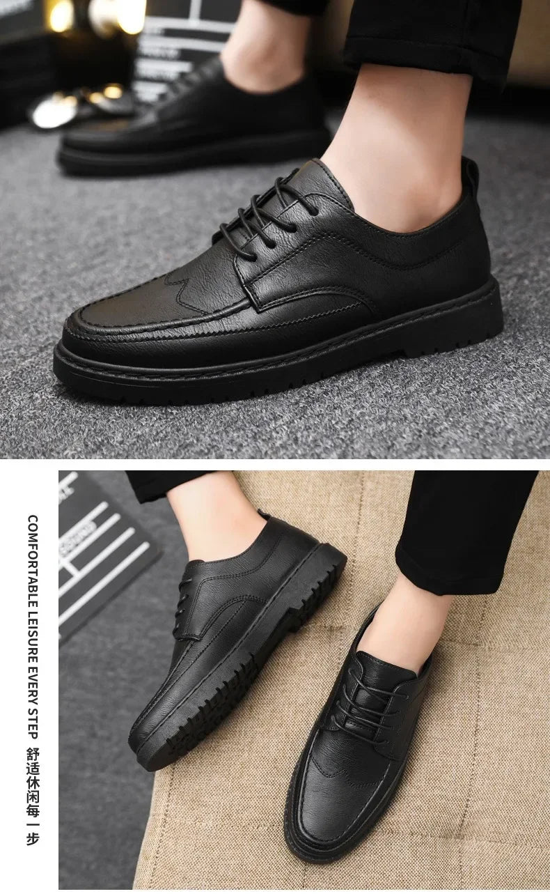 Classic Business Leather Shoes for Men Fashion Handcrafted Men's Dress Shoes Comfortable Flats Loafers Brand Men's Casual Shoes