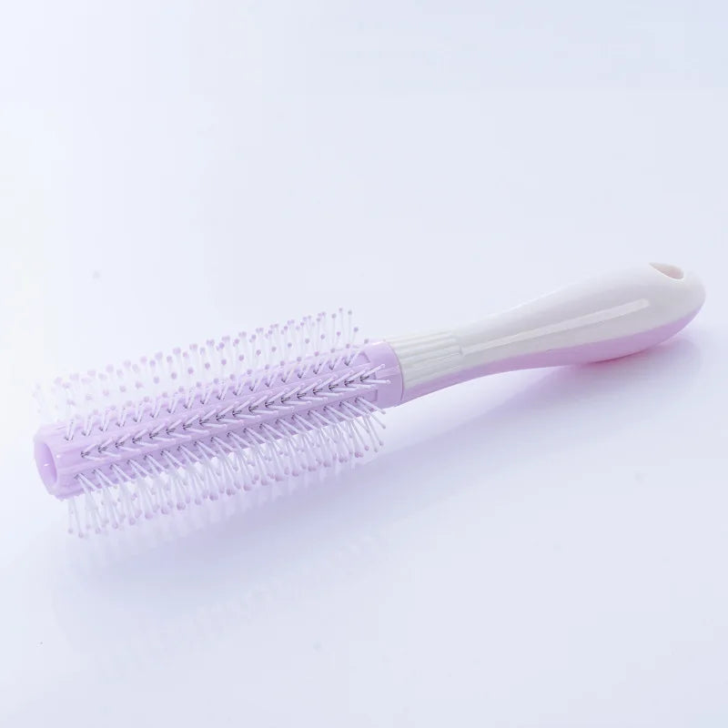 Cute Japanese Korean Massage Anti-screw Plastic Hair Brush White Curly Hair Hollow Activity Gym Untangling Hairdressing Comb