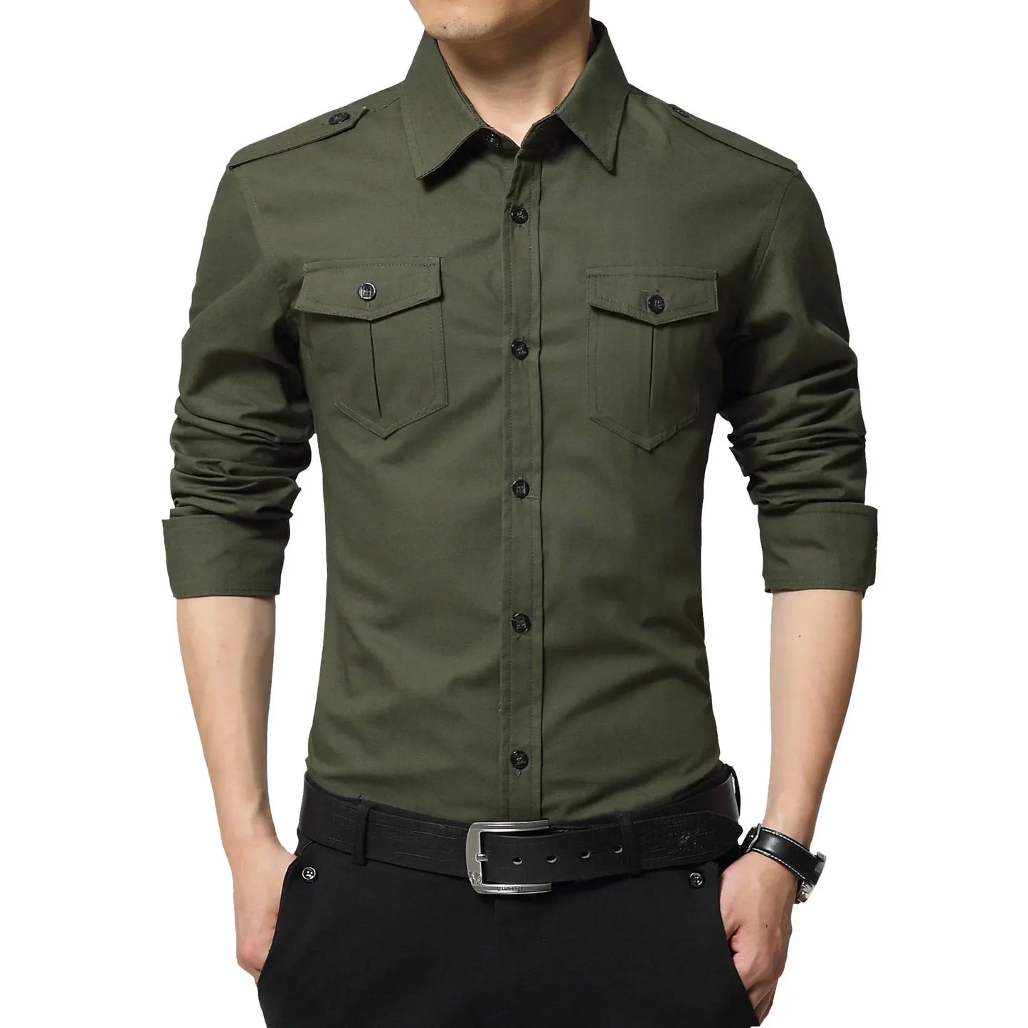Men Shirts Tops Single Breasted Shirt Turn Down Collar Full Sleeve Casual Regular Splice Simple Slim Fit Top Autumn Winter