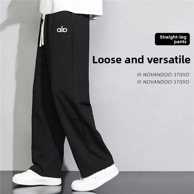 Spring Autumn Loose Wide Leg Thin Straight Leg Sweatpants Trendy Casual Sports Winter Grey Long Pants for Men And Children