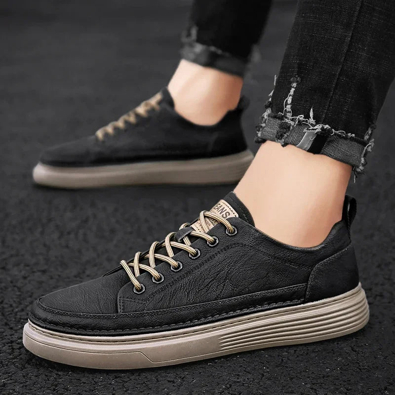 Classic Men's Sneakers Platform Slip on Casual Shoes for Men Leather Sneakers New Comfort Flat Shoes Spring Men's Loafers Shoes
