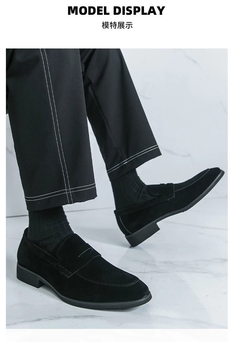 Classic Casual Leather Shoes For Men High Quality Social Shoes Men Fashion Slip On Flat Business Men's Loafers