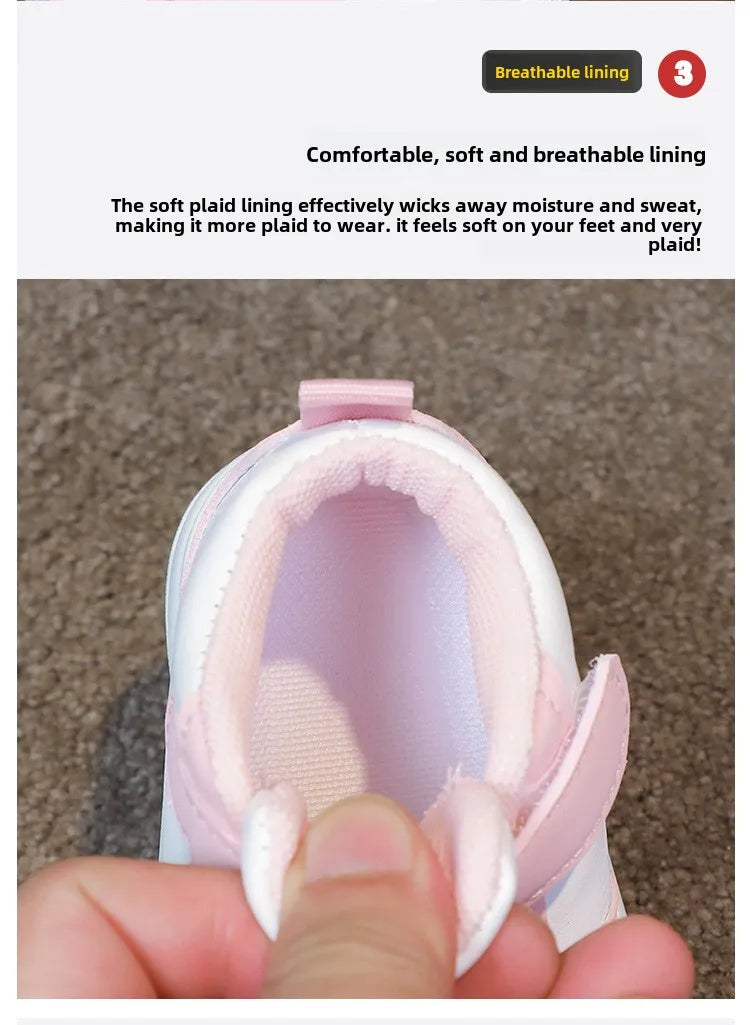 Fashion Kids Sneakers Spring Autumn High Top Breathable Casual Shoes Girls Non-slip Board Shoes Boys Outdoors Basketball Shoes