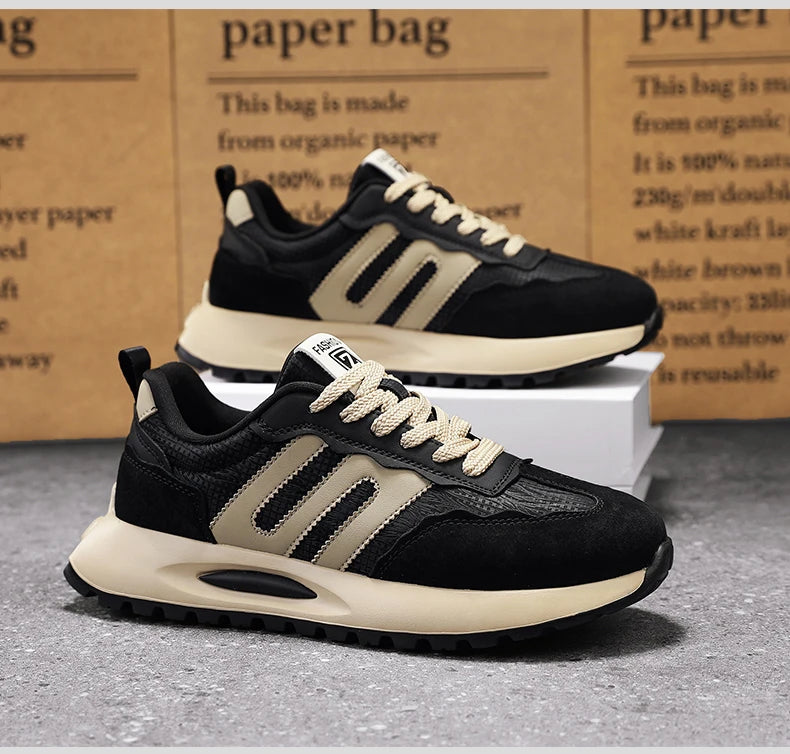 Men's shoes with a high-end feel, 2025 new trendy brand, spring and autumn season, teenage student sports running shoes, stylish