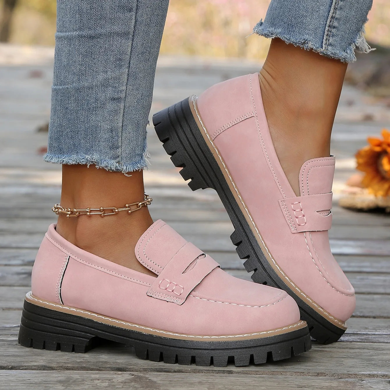 2025 New Women Loafers Comfortable Outdoor Sneakers Non-slip Thick Bottom Shoes Spring Autumn Flat  Shoes Women Zapatos De Mujer