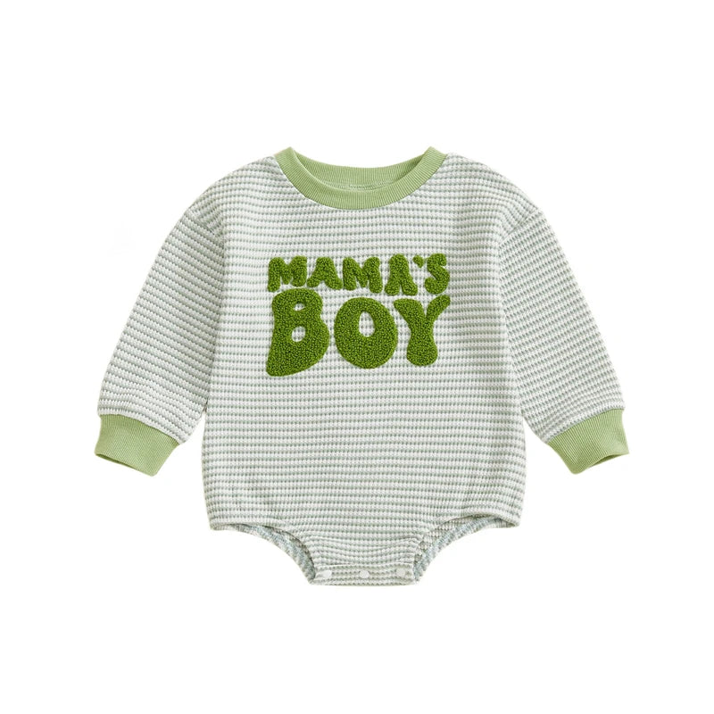 Fashion Baby Romper Autumn Baby Boy Clothes Cotton Striped Embroidery Letter Infant Romper Newborn Clothing 3-18 Months