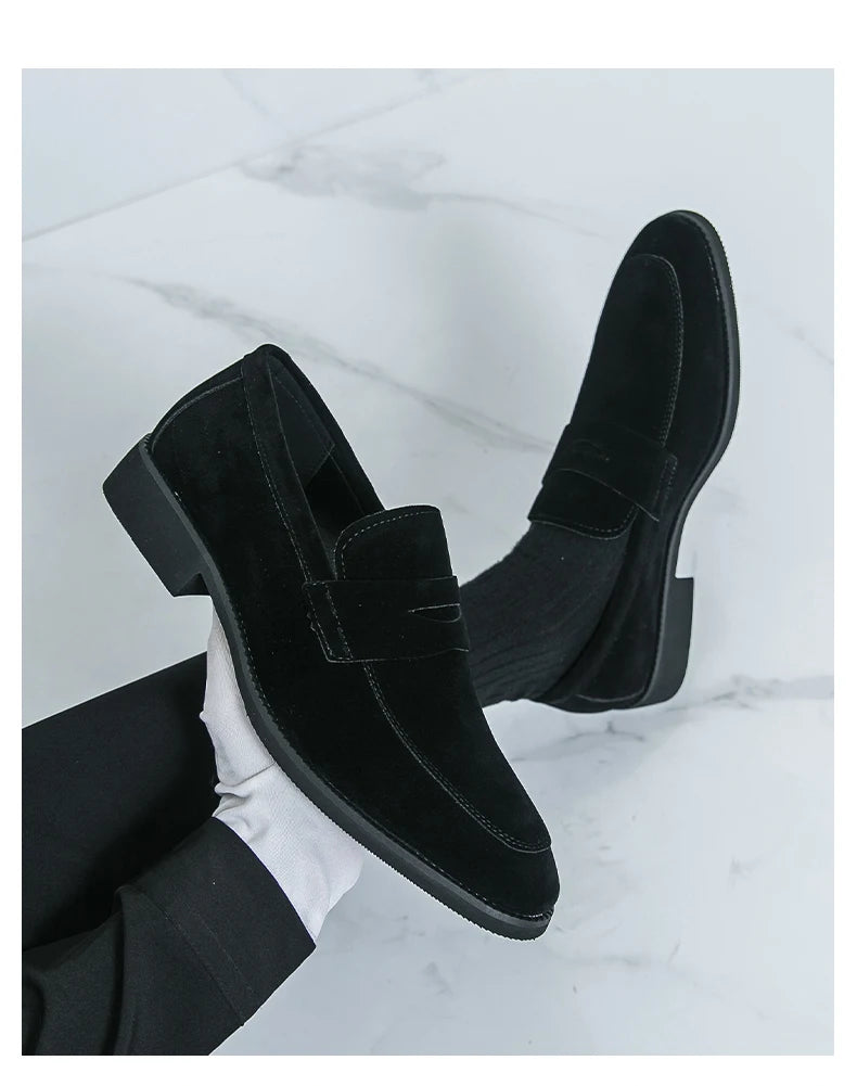 Classic Casual Leather Shoes For Men High Quality Social Shoes Men Fashion Slip On Flat Business Men's Loafers