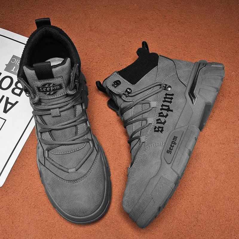 Boots for Mans Tooling Boot Keep Warm Easy To Clean Trendy All-match Crush Resistant Outdoor Shoes British Style New Arrival