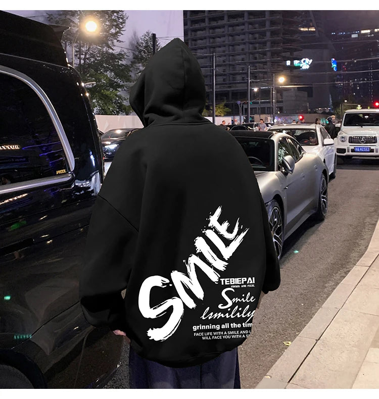 2025 New Men's Fashion Brand Hooded Sweatshirt for Spring and Autumn, Hoodie with Hong Kong Style, Loose Outerwear