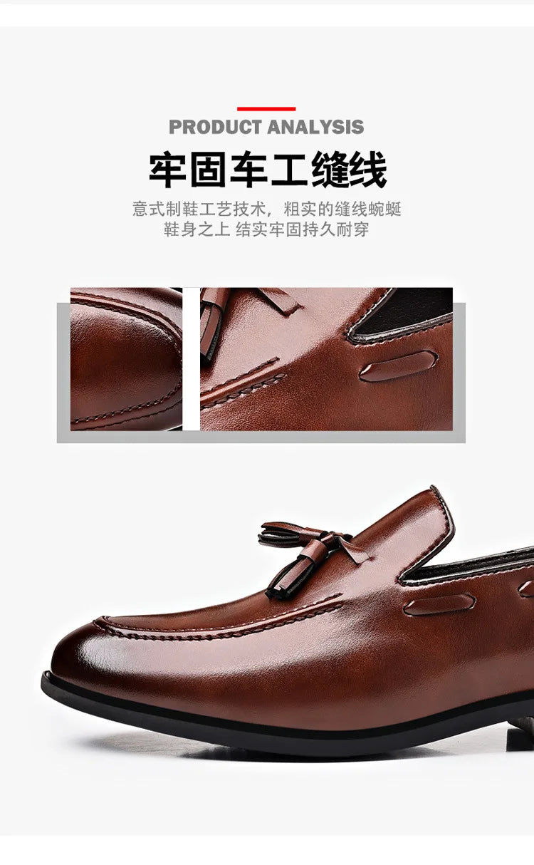 Mens Dress Shoe Fashion Male Loafers Business Wedding Shoe Men Black Elegant Classic Man Formal Leather Social Men's Lofer