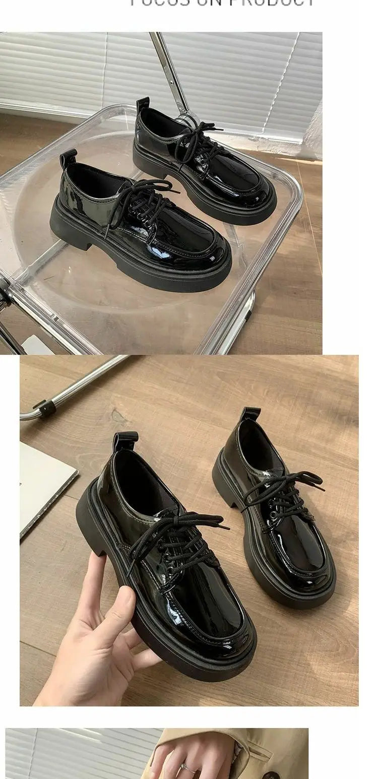 Women's Shoes Platform Round Toe British Style All-Match Oxfords Casual Female Sneakers Shallow Mouth Flats Autumn Loafers With