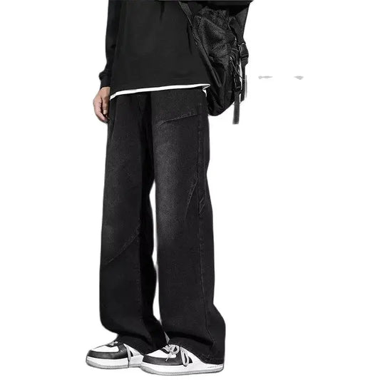 2025 new jeans men's spring and autumn retro loose straight leg casual pants American fashion brand high street curved knife pan