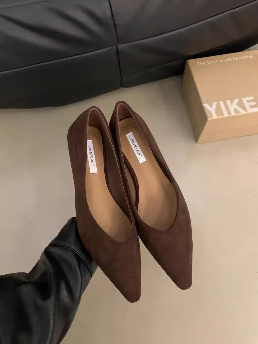 Women's Fashion Flat Shoes 35-39 Pointed Toe Shallow Mouth One Foot Stirrup Single Shoes Comfortable Soft Bottom Women's Shoes