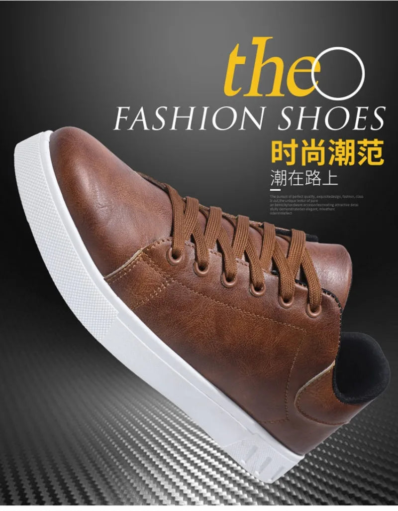 2025 Spring Classic Men Leather Casual Shoes Cross-border Hot Sale Versatile Man Sneakers Loafers Fashion Large Size Board Shoes