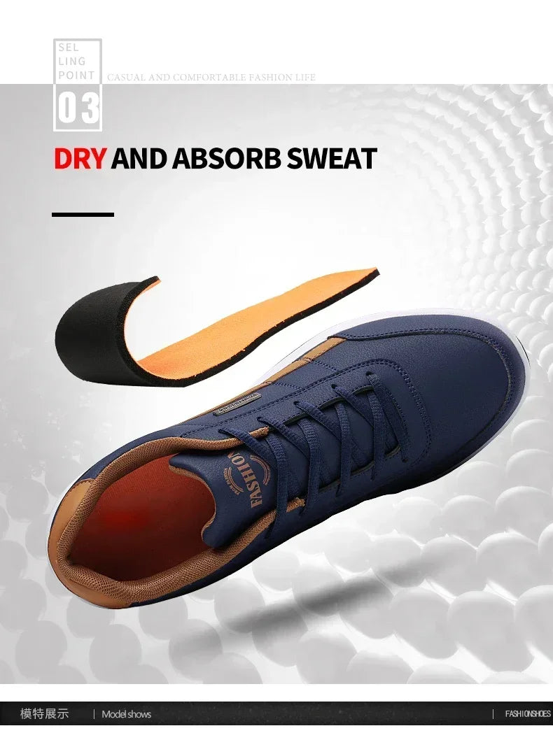 New Men Shoes Spring Autumn Waterproof Walking Sneakers Leisure Male Leather Sports Shoes Non-Slip Casual Shoes for Man
