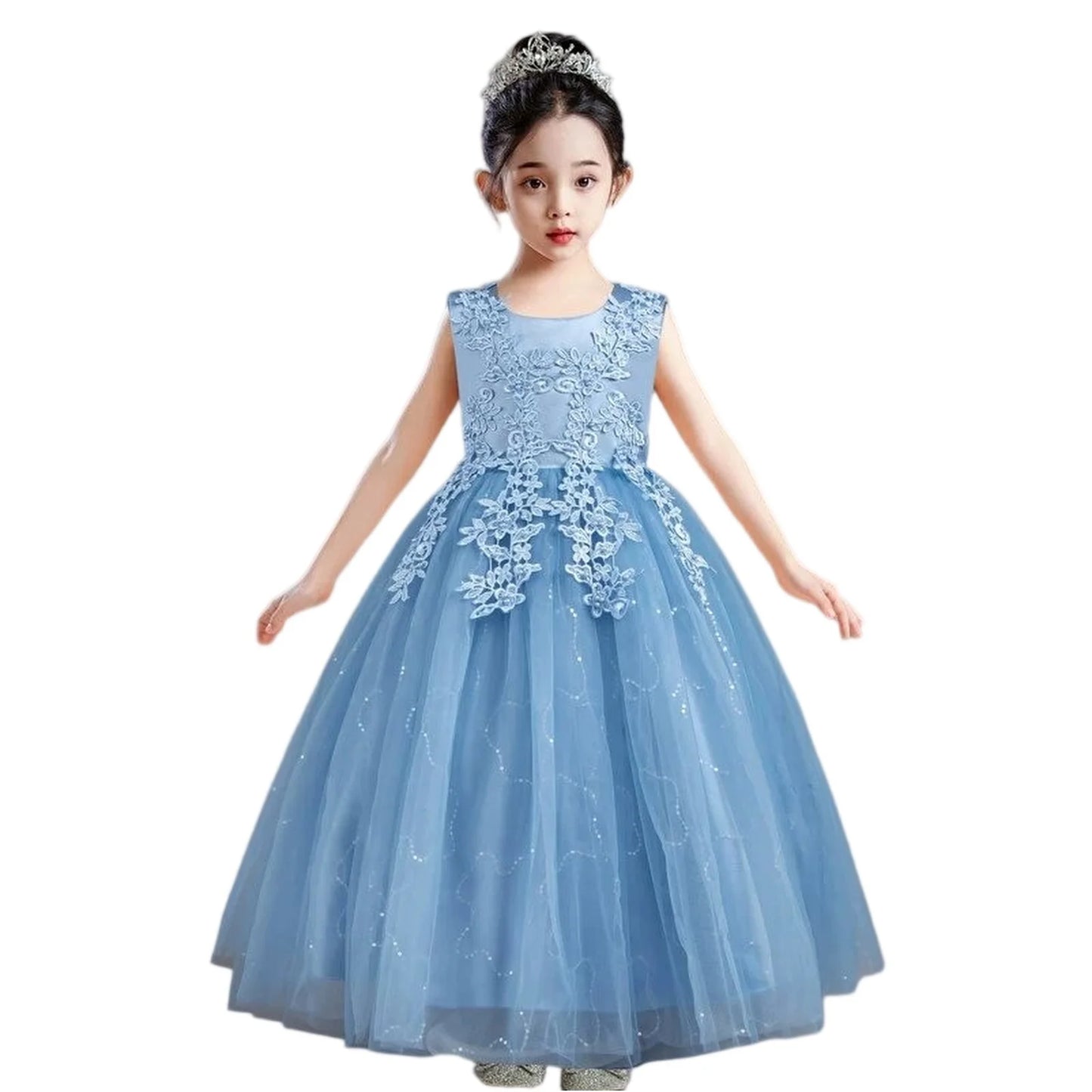 Kids Dresses For Girls Lace Dress Gown Princess Clothes Children Formal Evening Party Flower Girls Wedding Vestidois