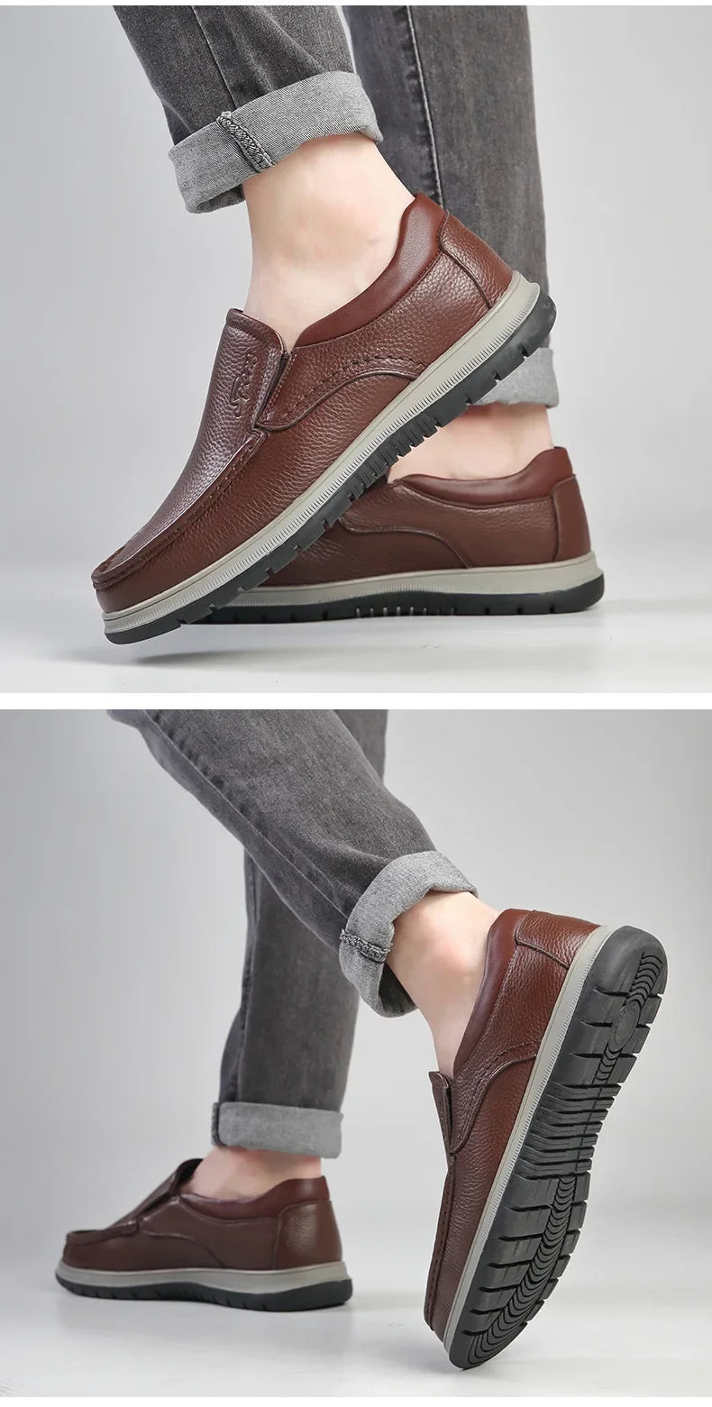 Casual Shoes For Men Flat Platform Walking Shoes Outdoor Footwear Loafers Breathable Sneakers Handmade Shoes Genuine